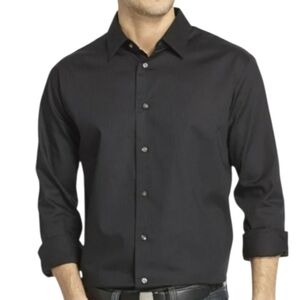 Van Heusen black pinstripe button down dress shirt